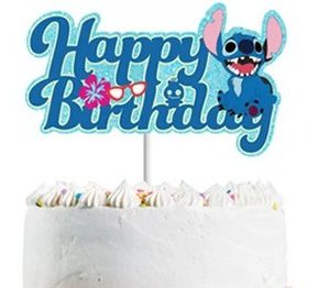 Stitch acrylic cake topper